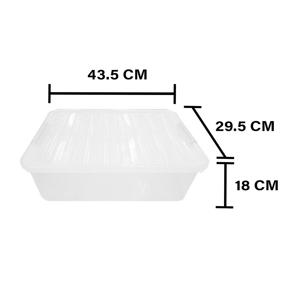 HomeBase STACKO Thùng nhựa đựng đồ đa năng có nắp đậy Thái Lan 16.5L W43.5xD29.5xH18CM Trắng trong