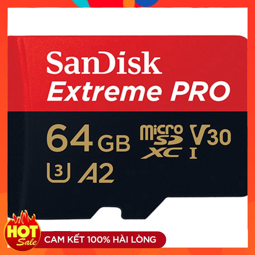 Thẻ nhớ Micro SD San disk Extreme PRO A2 64GB 170MBs video 4K