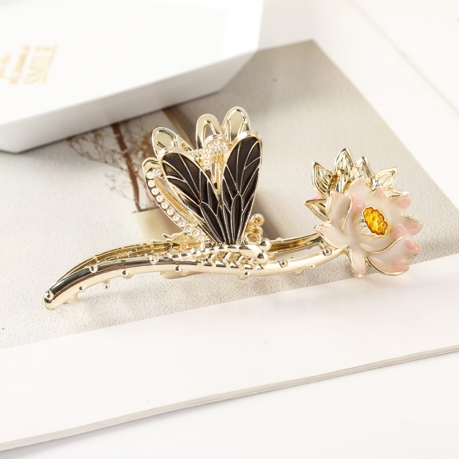 Kẹp Tóc Đuôi Ngựa Hình Hoa Đính Ngọc Trai Thanh Lịch