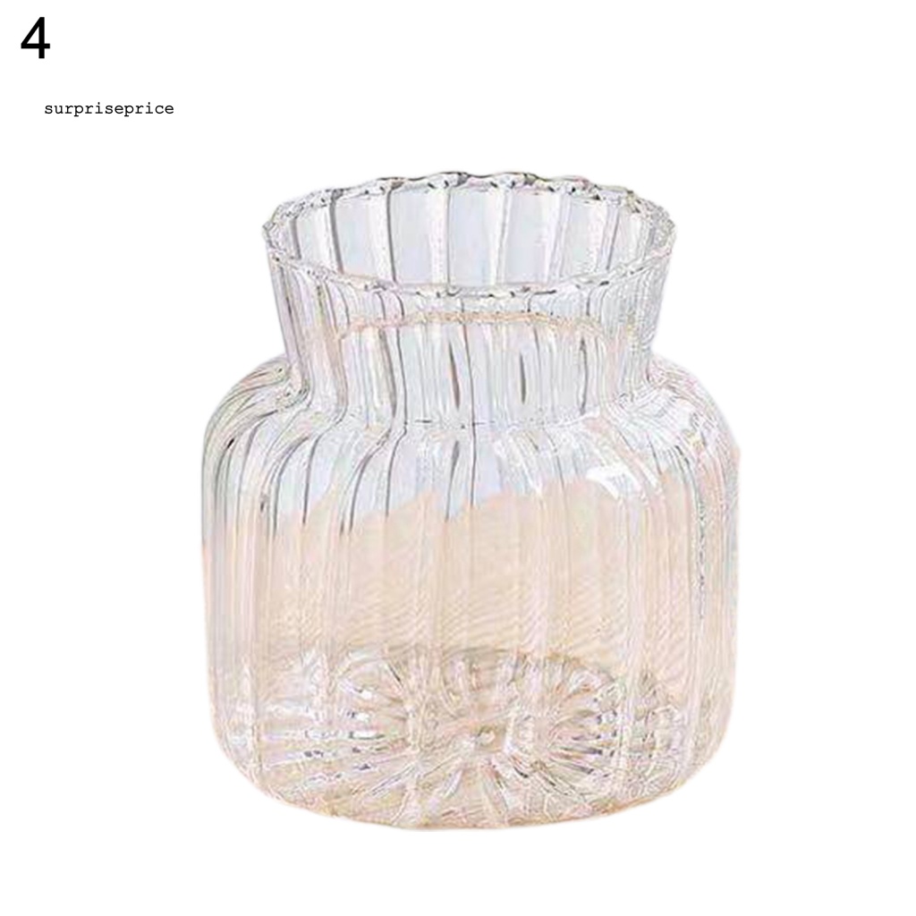 Bình Hoa Trong Suốt Họa Tiết Kẻ Sọc Phong Cách Bắc Âu