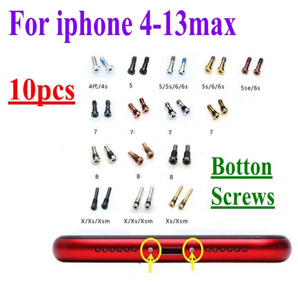 Set 10 Ốc Vít Nối Đế Dock Cho iPhone XS MAX X XR 8 5s 5c 5G 4 4S 6 6s 7P 7 plus