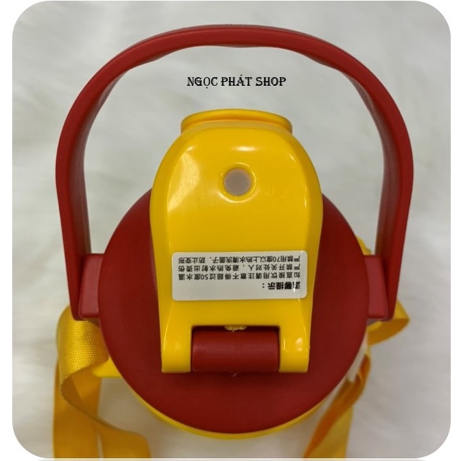 Bình giữ nhiệt 8660_850ml inox 304 màu Vàng hình Hổ_Có lọc trà