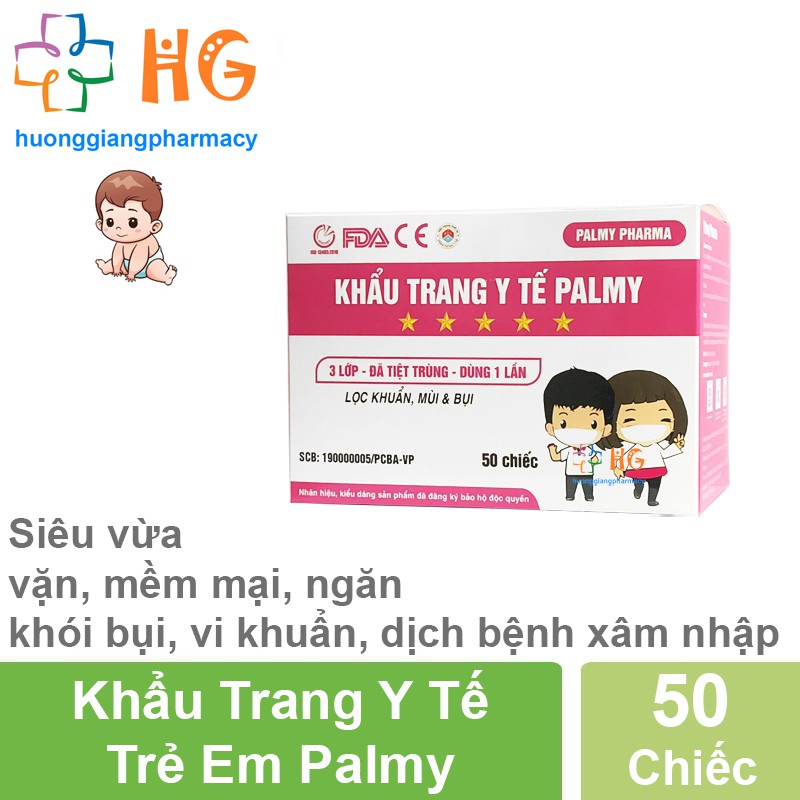 Khẩu Trang Y Tế Trẻ Em Palmy (Hộp 50 Chiếc)