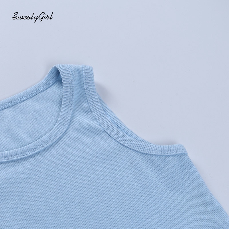 Áo tank top cổ tròn màu trơn thời trang cho nữ