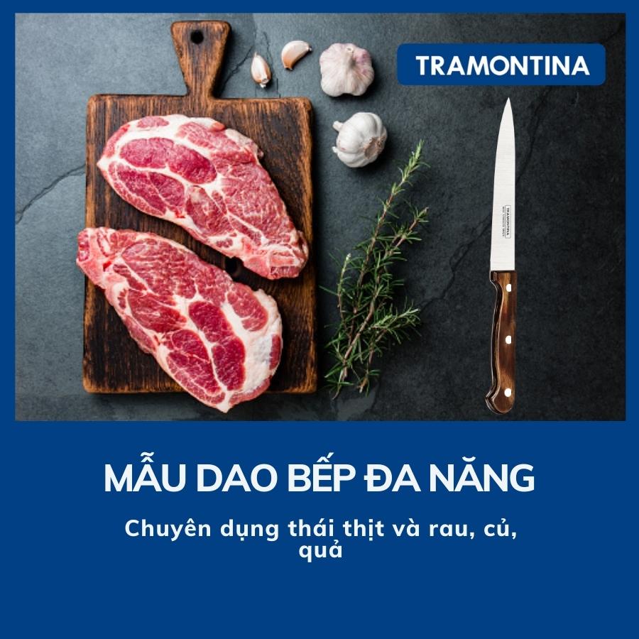 Dao Bếp Thái/Lọc Xương Tramontina Cán Gỗ Polywood 15cm Lưỡi Thép Không Gỉ Sản Xuất Tại Brazil