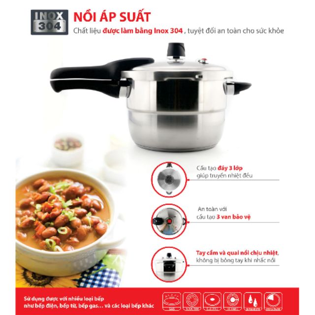 NỒI ÁP SUẤT BẾP TỪ ELMICH EL3369 DUNG TÍCH 4L