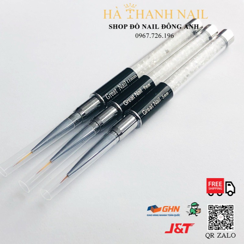 Cọ Nét Cán Đá Cao Cấp B281 Có 3 Sizes 6mm , 9mm , 12mm , Cọ Vẽ Nail Chuyên Dụng Lông Mềm Mượt