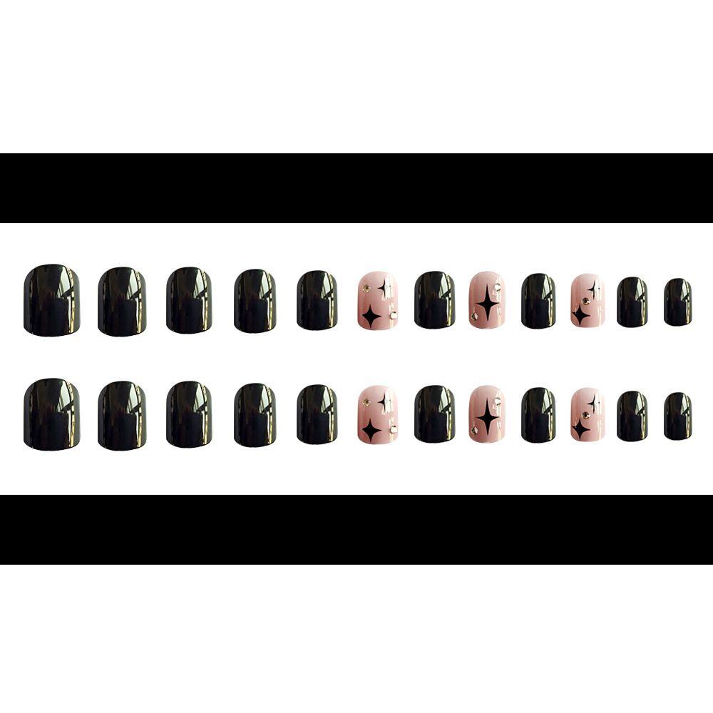 Hộp 24 Móng Tay Giả Ngắn / Tròn / Vuông Có Thể Tháo Rời MIHAN1