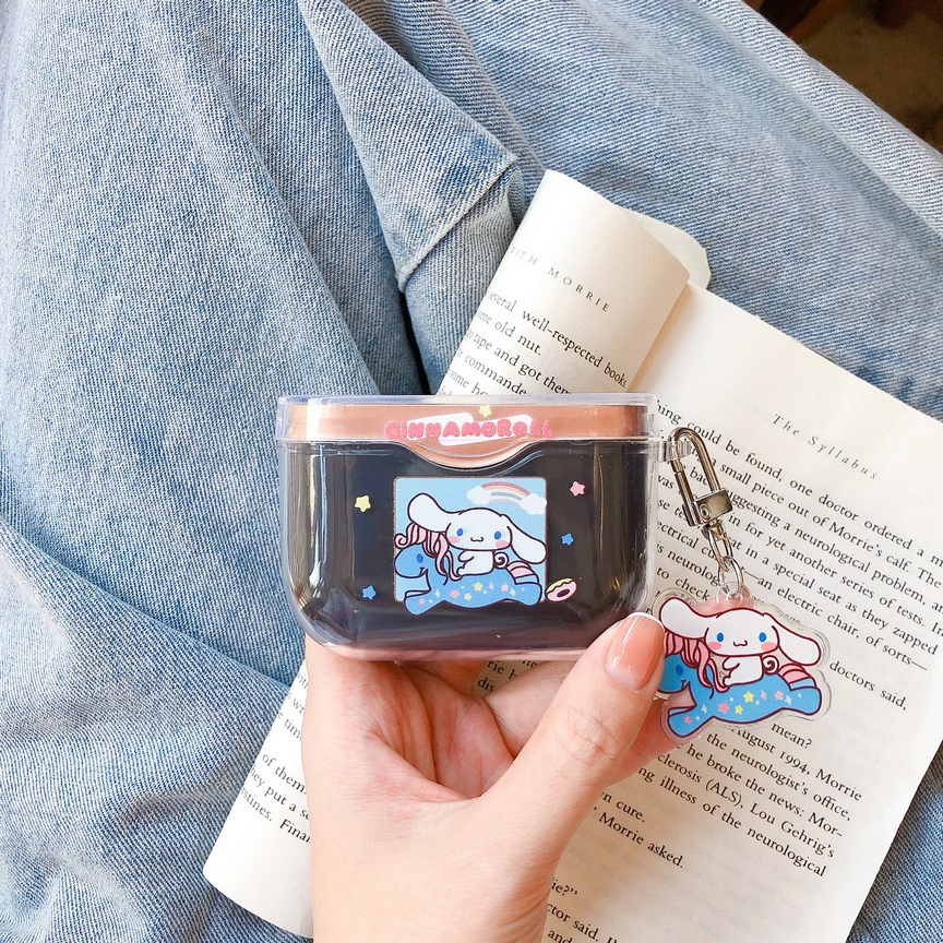 Vỏ Bảo Vệ Hộp Sạc Tai Nghe Sony WF-1000 XM3 Trong Suốt Họa Tiết Thỏ Tím Dễ Thương