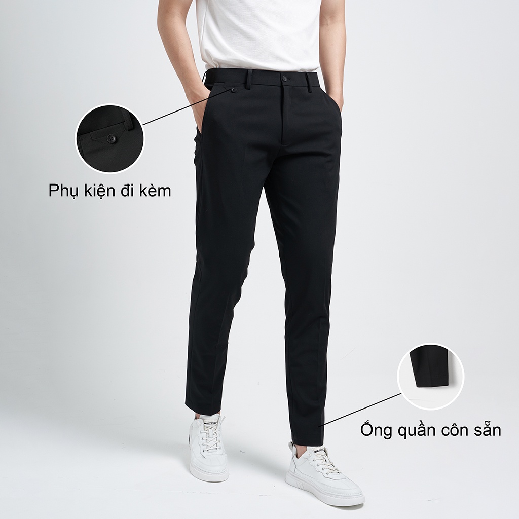 Quần Âu Nam Cao Cấp KRIK Form Slimfit Côn Sẵn, Chất Vải Mền Mịn Không Bai Dão 1729