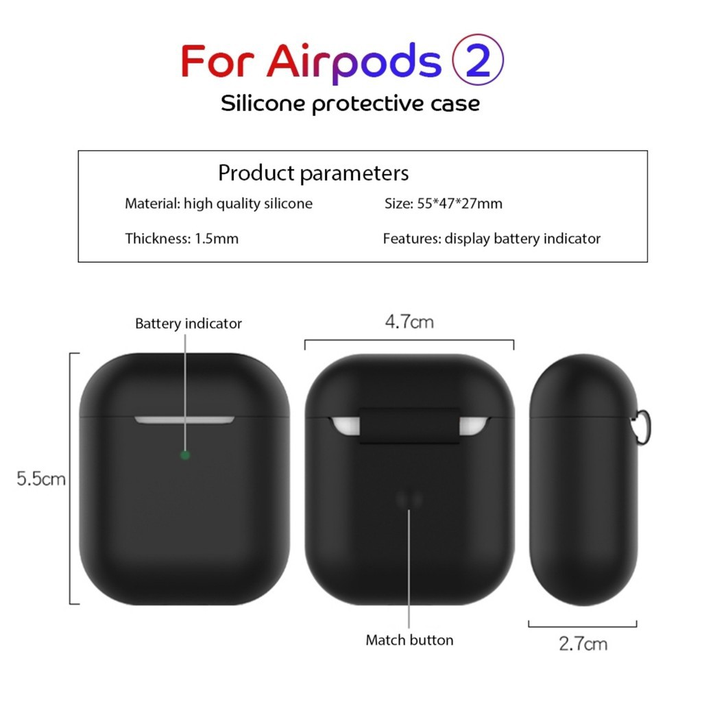 Vỏ Bảo Vệ Hộp Sạc Tai Nghe Airpods 1 / 2 Bằng Silicon Chống Sốc Hình Nhãn Hiệu Nike Có Móc Treo