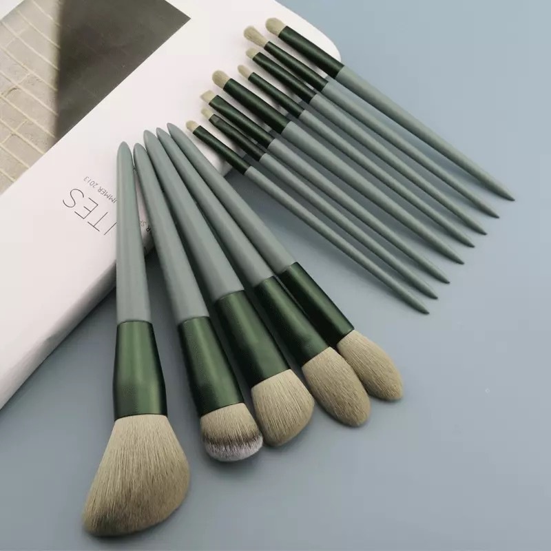 Set 13 Cọ Trang Điểm Phấn Phủ Phấn Má Hồng Kem Che Khuyết Điểm Phấn Mắt Mềm Mại Tiện Dụng Cho Người Mới Bắt Đầu