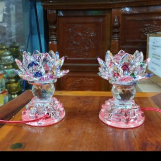 Đèn Thờ Cúng sen pha lê 12cm