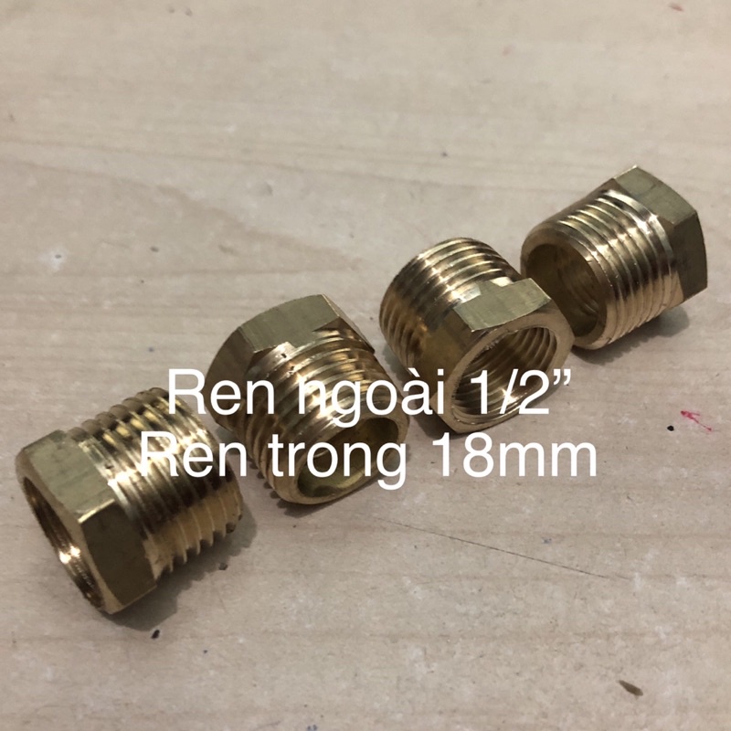 Cà rá răng đồng 21/18, Ren ngoài 1/2” Ren trong 18mm