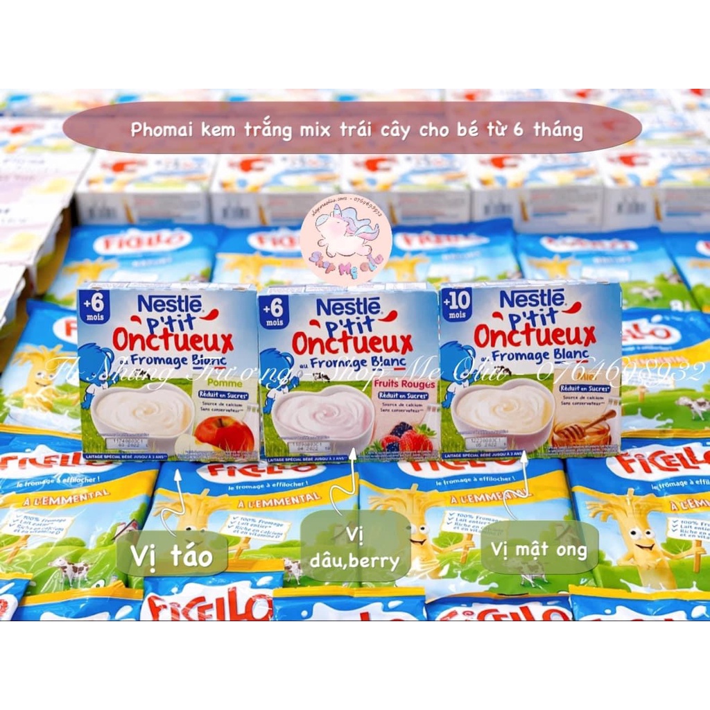 Phomai kem trắng mix trái cây NESTLE cho bé từ 6 tháng tuổi date 2022