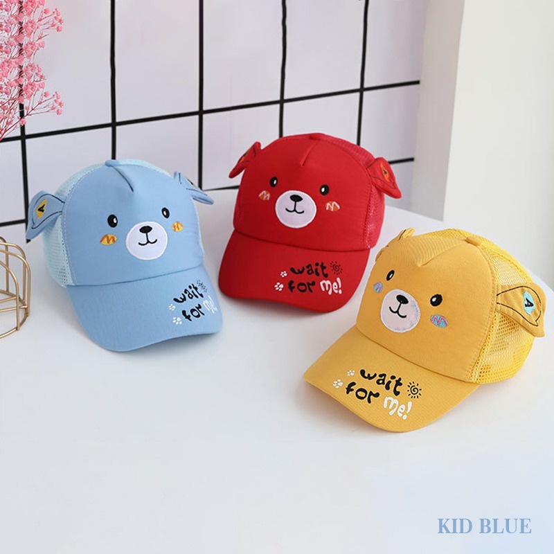 Mũ Lưỡi Trai Phối Lưới Mỏng Họa Tiết Hoạt Hình Chống Nắng Thời Trang Cho Bé