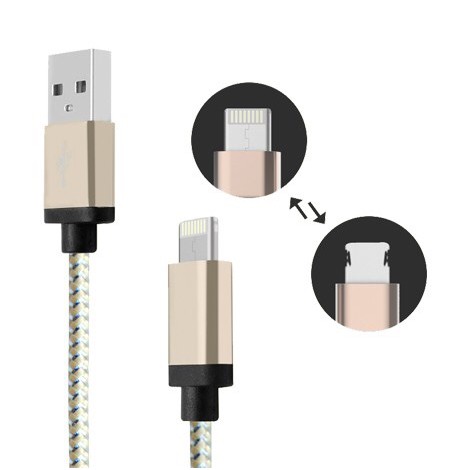 Cáp Sạc 2 trong 1 Konfulon S38 cho IPhone , Android cổng Micro Usb - BH 6 tháng - Hưng Long PC