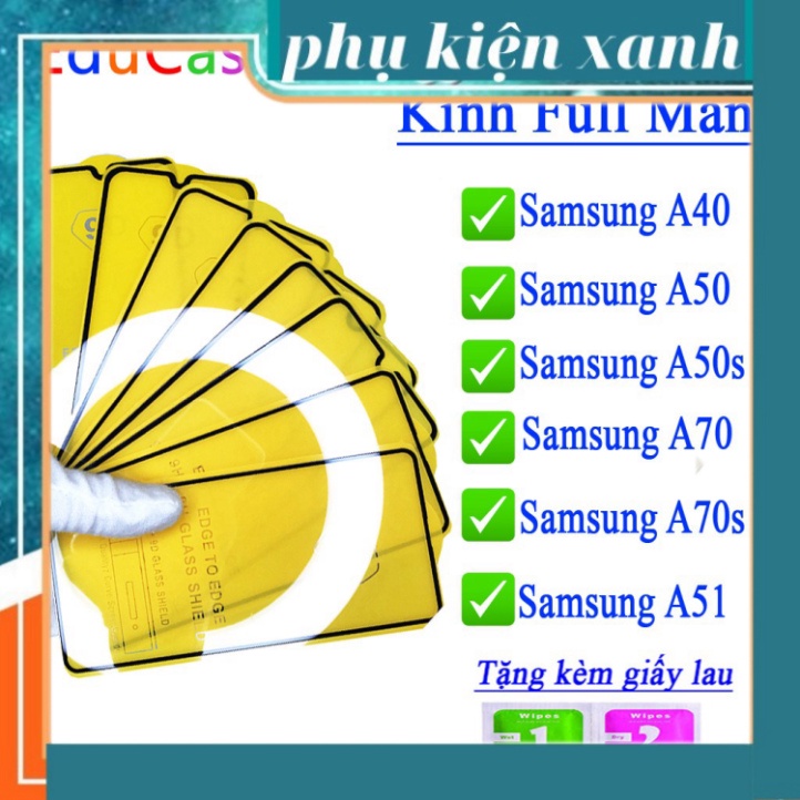 Cường lực SAMSUNG A40,A50,A50S,A70,A70S,A51 2020,Tặng kèm giấy lau kính ướt và khô TAIYOSHOP1