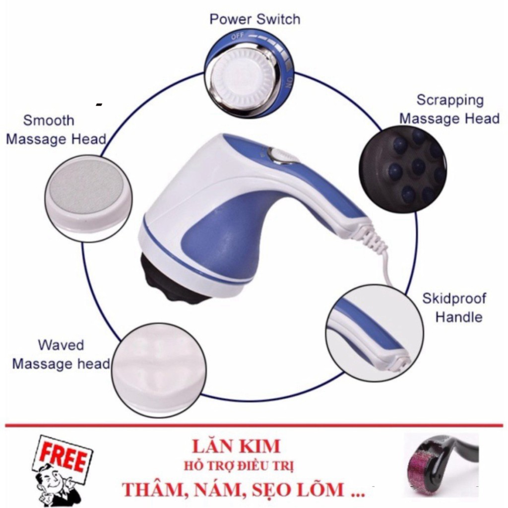 Máy massage cầm tay Relax & Spin Tone (3 đầu massage) + Tặng 1 Lăn kim hỗ trợ điều trị thâm, nám, sẹo lõm...