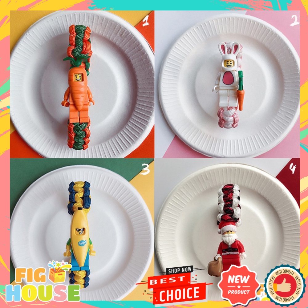 Vòng Tay Paracord Minifigures Các Nhân Vật NonLEGO Chuối, Thỏ, Cà Rốt, Noel - FigHouseVN