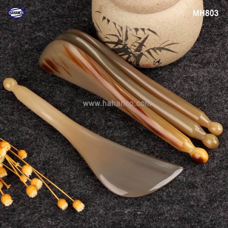 Combo 10 chiếc cạo gió day ấn huyệt bằng sừng đánh bay vềt nhăn da mặt MH803-10