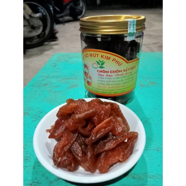 mứt chôm chôm sấy dẽo không hạt.không chất bảo quản.hộp 300g