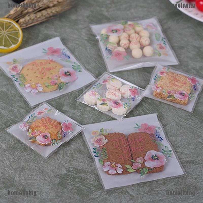 100 túi nhựa đựng bánh quy họa tiết chữ xinh xắn