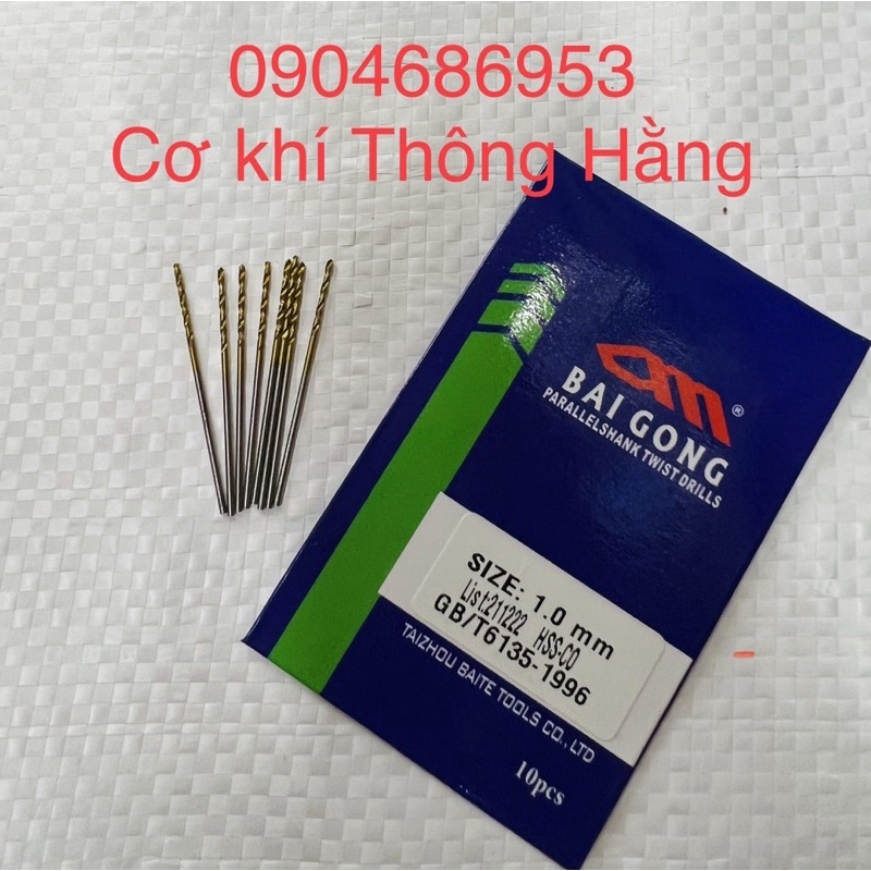 Mũi khoan inox chất liệu HSS-CO, Siêu sắc bén từ phi 1mm đến phi 3mm.