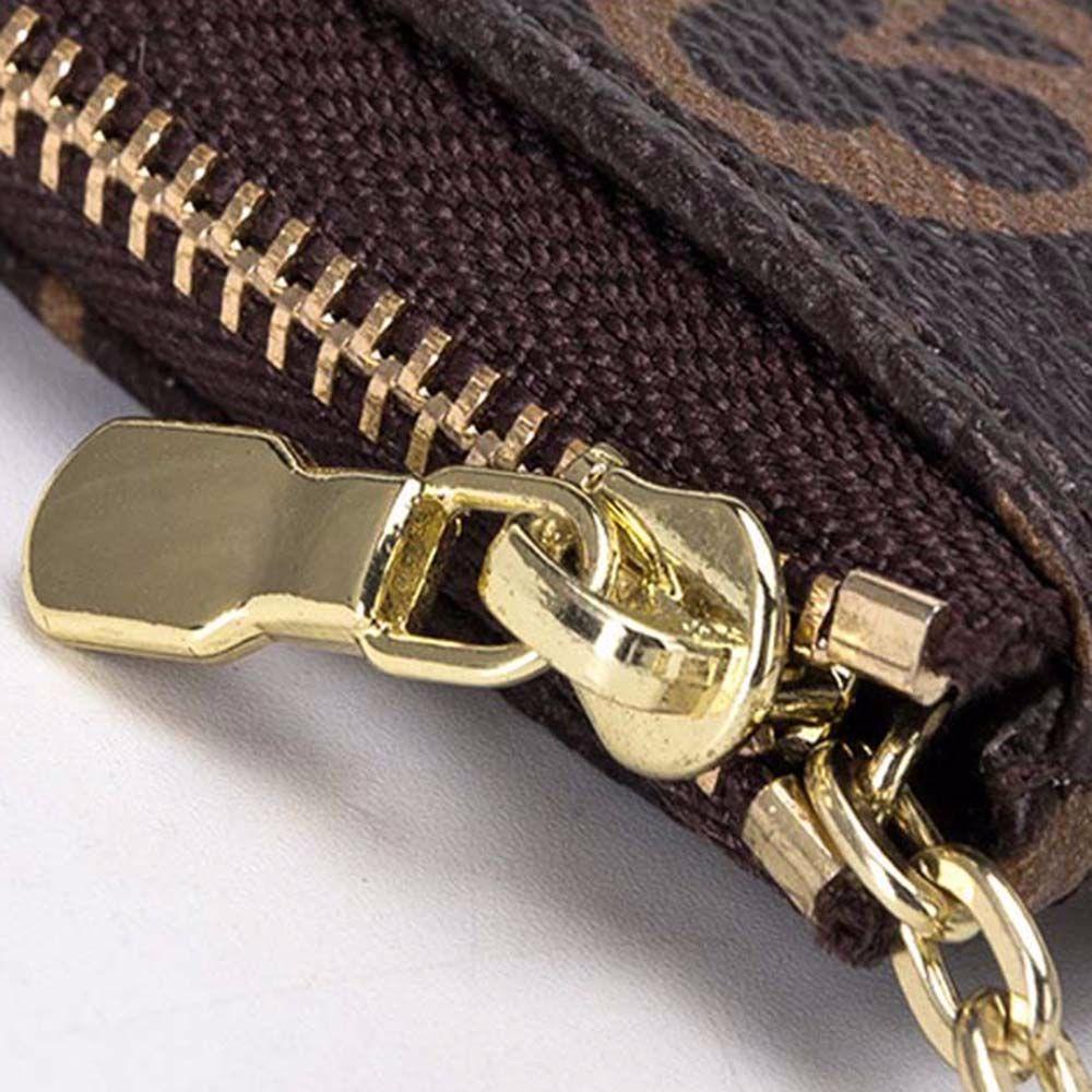 Ví Da Ngắn Mini Có Khóa Kéo In Họa Tiết Hoa Xinh Xắn