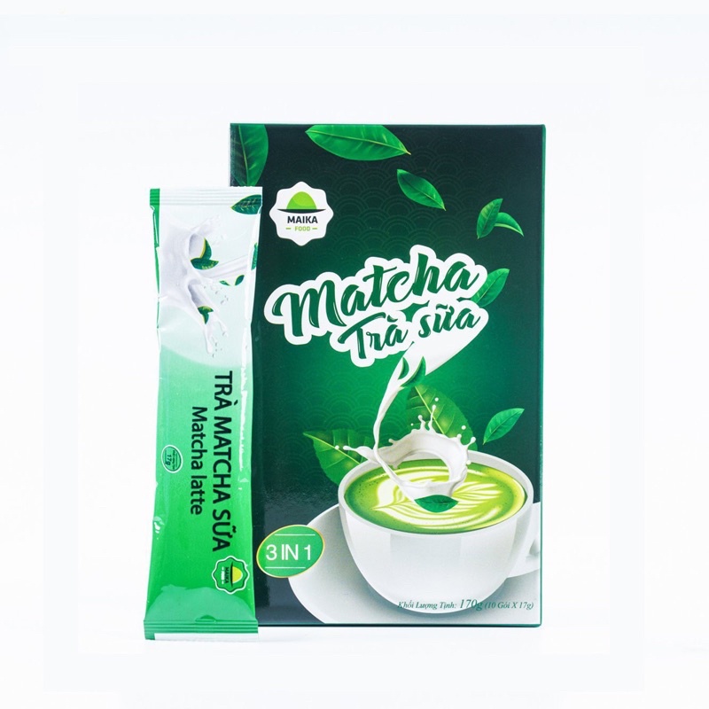 Matcha Latte - Trà Matcha Sữa Hoà Tan MaikaFoodHộp 10 gói 170gr
