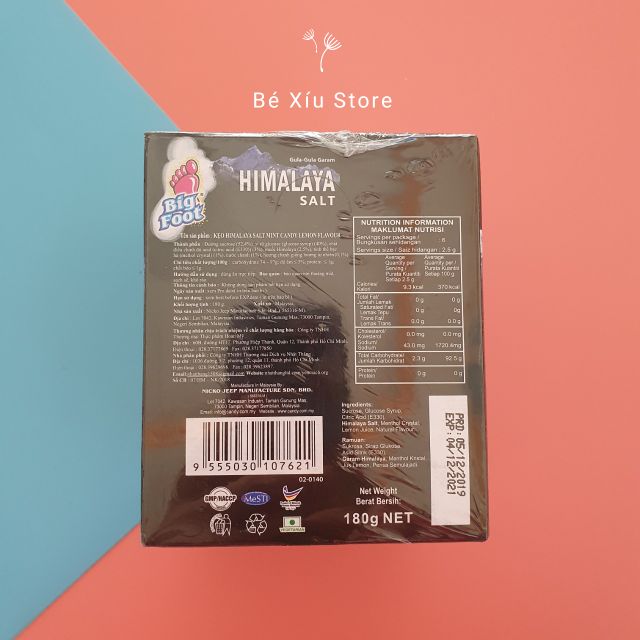 Kẹo chanh muối HIMALAYA SALT hộp 12 túi