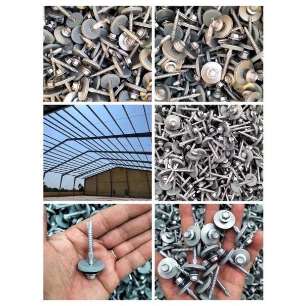 Vít bắn tôn mạ kẽm nhúng nóng đã kèm long đen - 1 chiếc