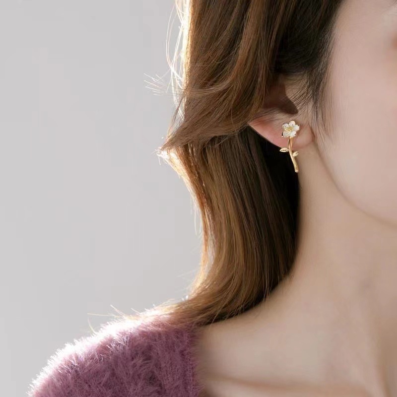 [Augustcloth | AugustJewelry] Bông tai/ Hoa tai 1 bông hoa và 1 cành hoa