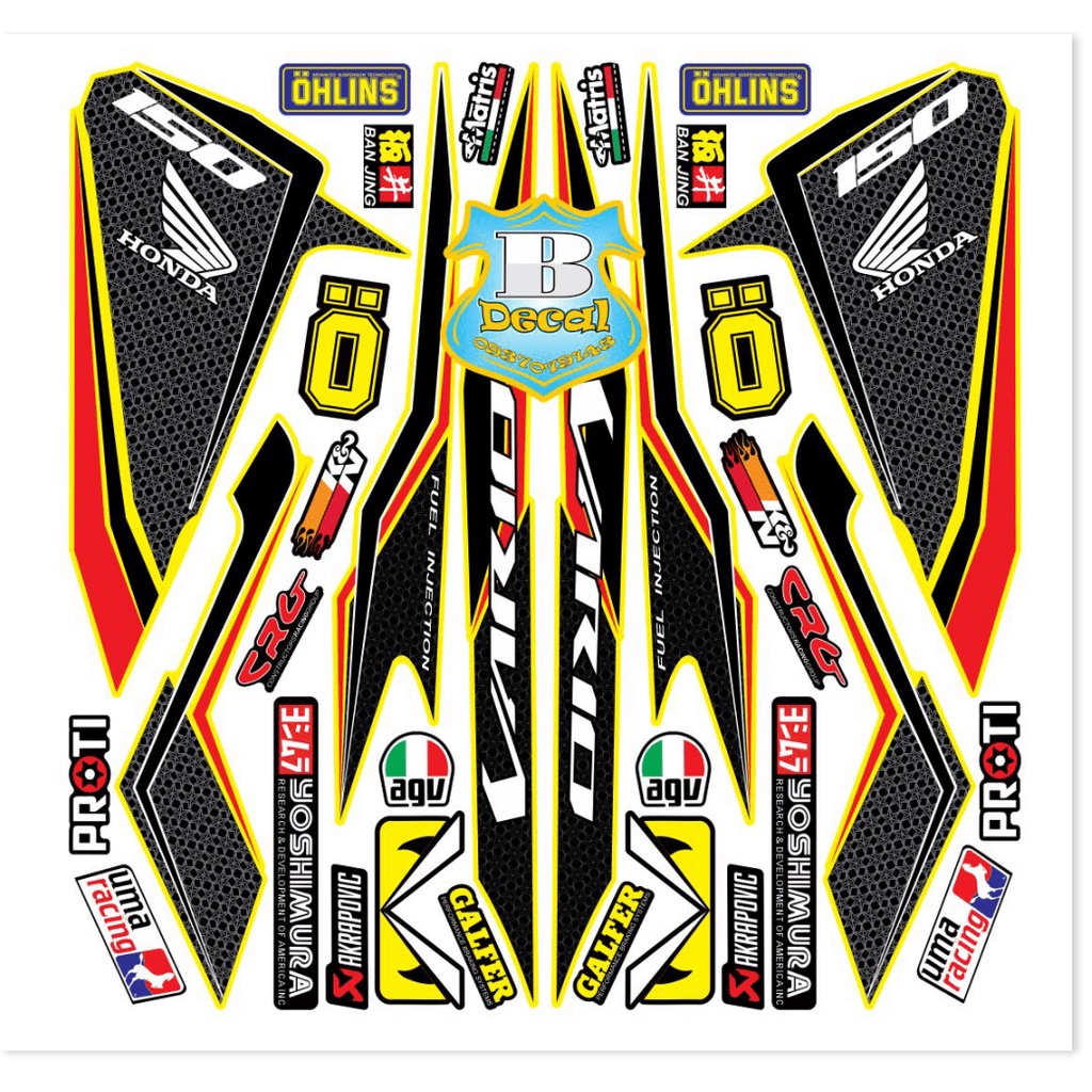 ( Quí khách vui lòng mang ra tiệm cho thợ dán ) Tem vario 150 30241 vàng