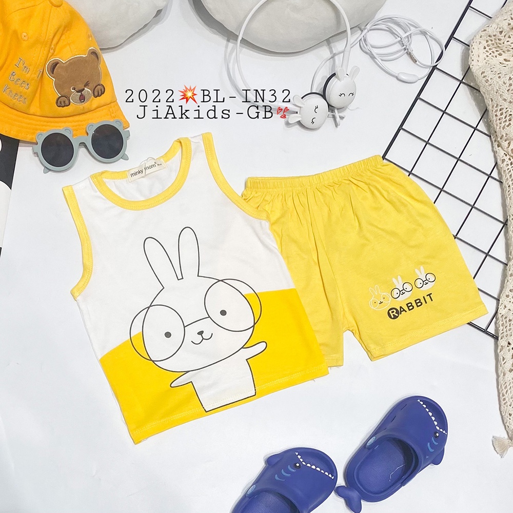 Set đồ mùa hè bé trai, bé gái họa tiết hoạt hình SBT389