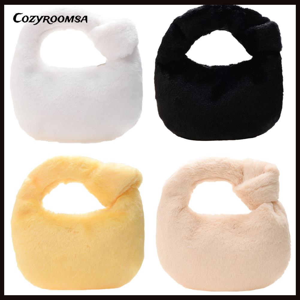 Túi xách lông nhung màu trơn thời trang thu đông cho nữ