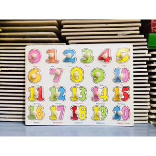 Đồ chơi bảng núm gỗ chủ đề 20 số cho bé