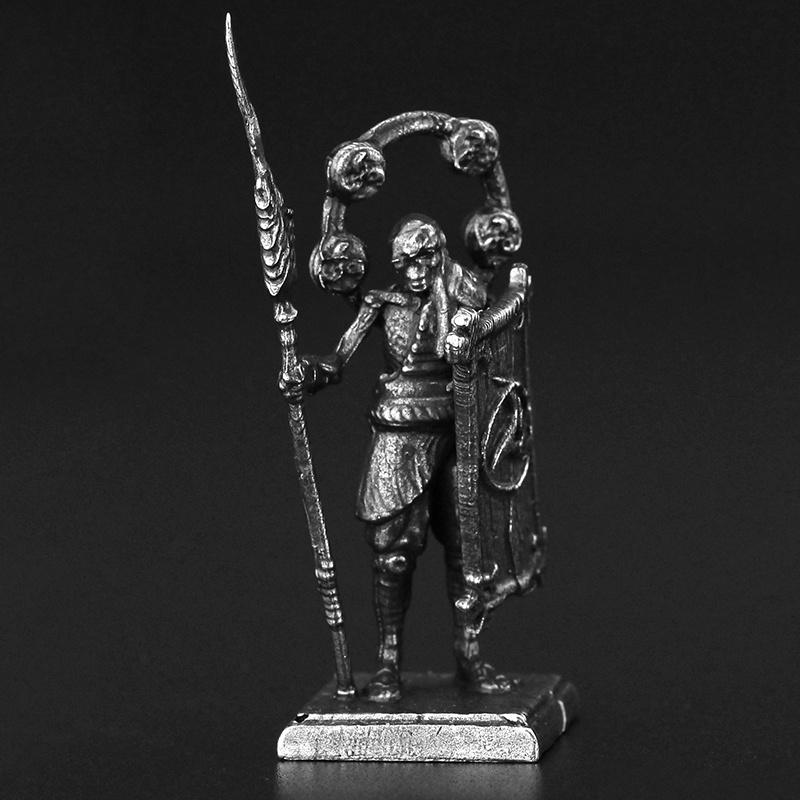 Mô Hình Đầu Lâu Người Lính Samurai Cổ Đại Bằng Kim Loại Để Bàn Trang Trí