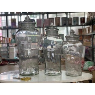 Bình Ngâm Rượu Sâm Thủy Tinh chân mây loại  10 lít  không van,và có van