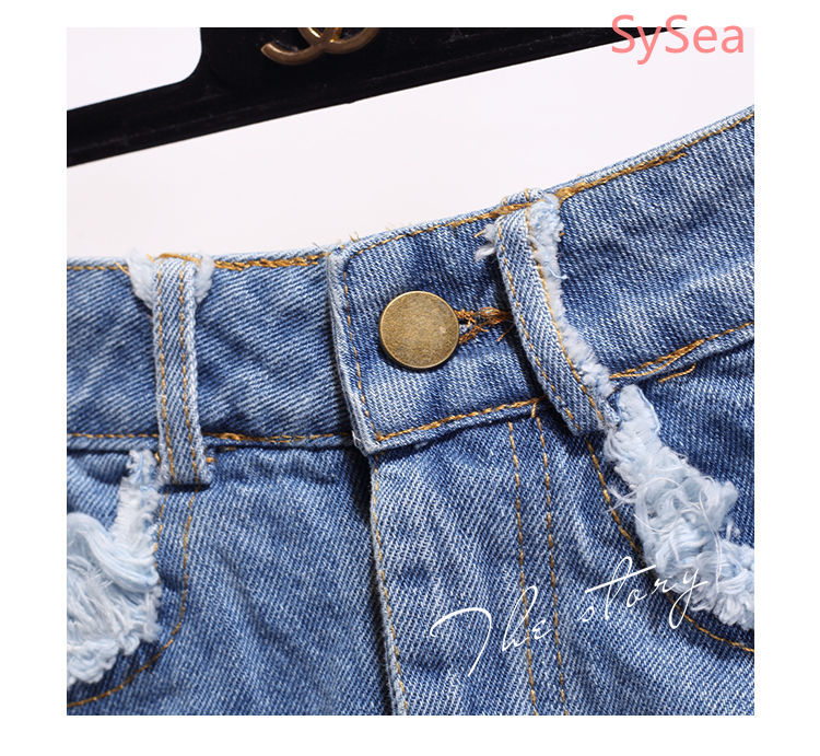 Quần Short Denim Lưng Cao Hoạ Tiết Thêu Có Size Lớn