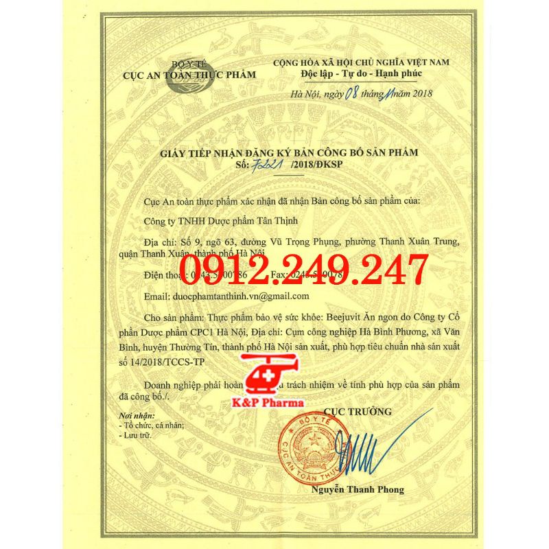 Ăn ngon Beejuvit hộp 20 ống