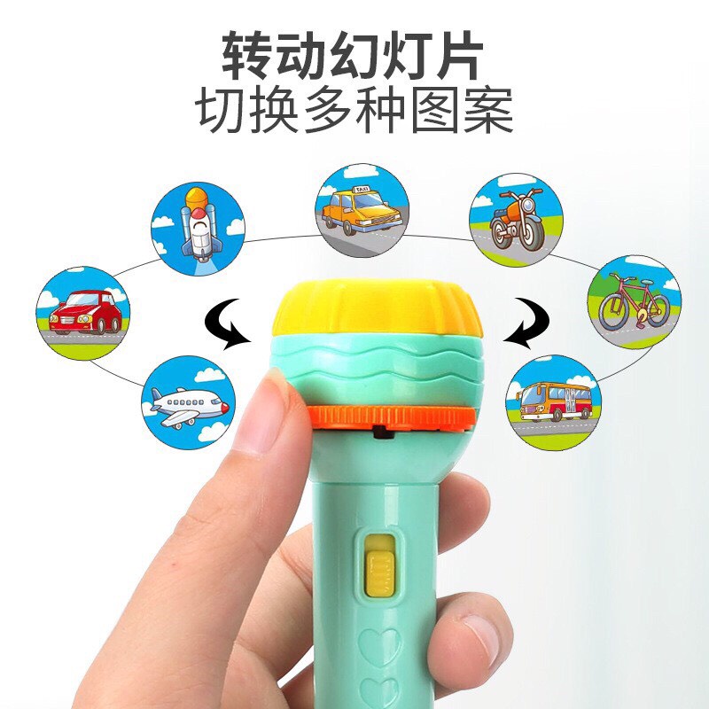 Đèn pin chiếu hình full bộ 80 hình cho bé thoả thích khám phá