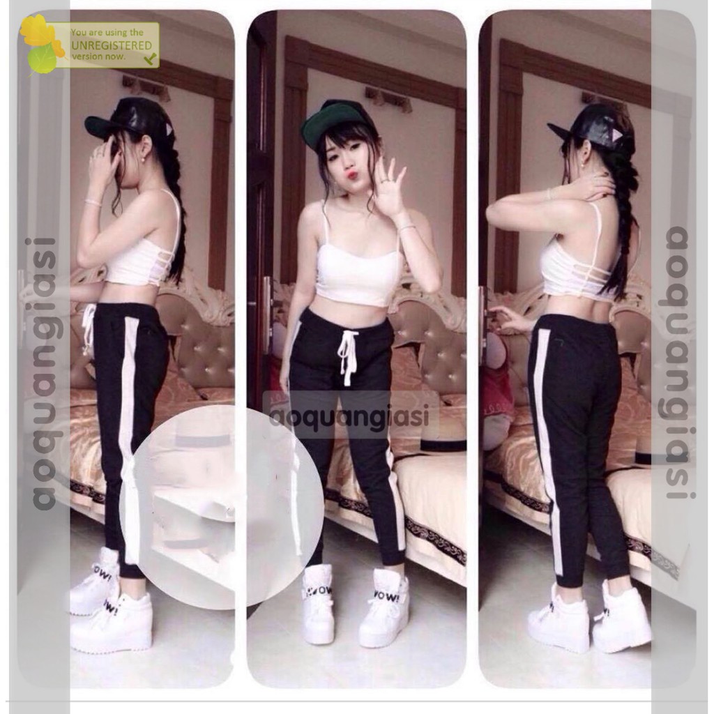 Quần Thể Thao Jogger Sọc 1 Bên