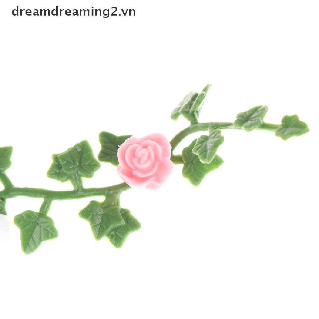 2 Dây leo hoa hồng thu nhỏ tỉ lệ 1: 2 trang trí nhà búp bê