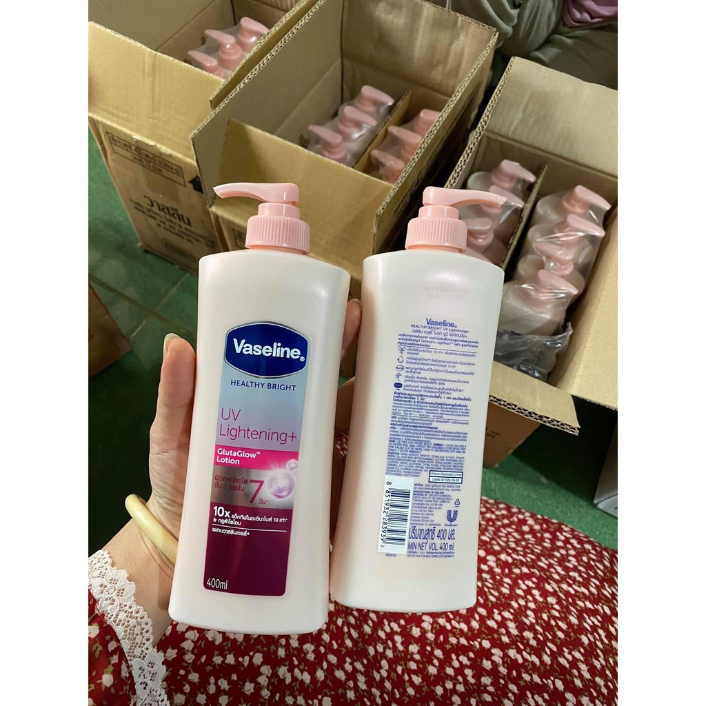 [Chuẩn] Dưỡng thể Vaseline Healthy Lightening 4x ngọc trai/ 10x Thái Lan 400ml