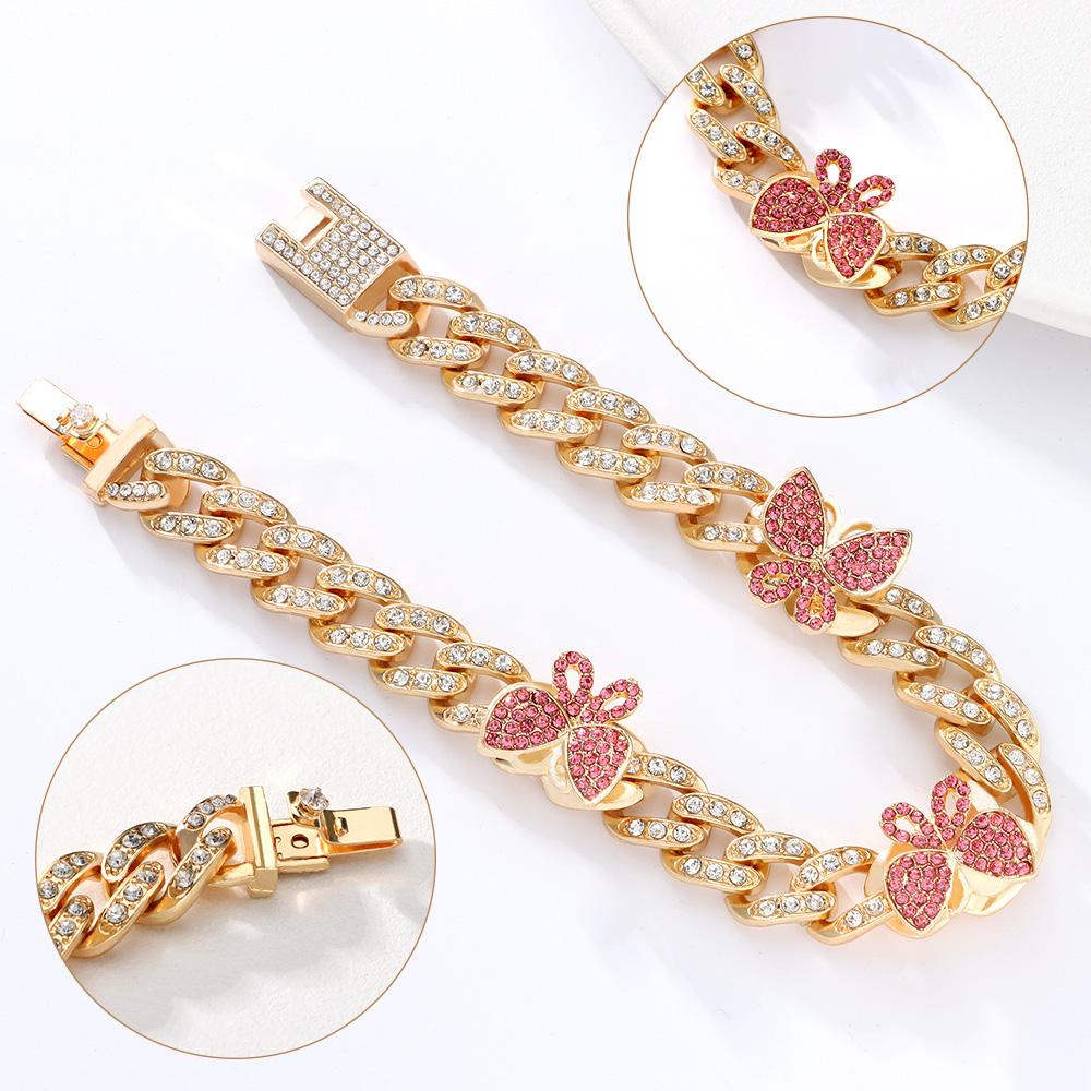 Lắc Chân Mạ Vàng 18K Đính Đá Hình Bướm Xinh Xắn Cho Nữ|Bông Tai Mạ Bạch Kim 18K Sang Trọng 18K