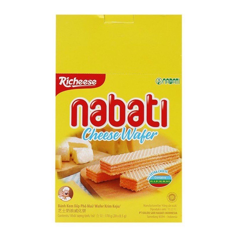 Bánh Xốp Vị Phô Mai Richeese Nabati Cheese wafer Hộp 170G