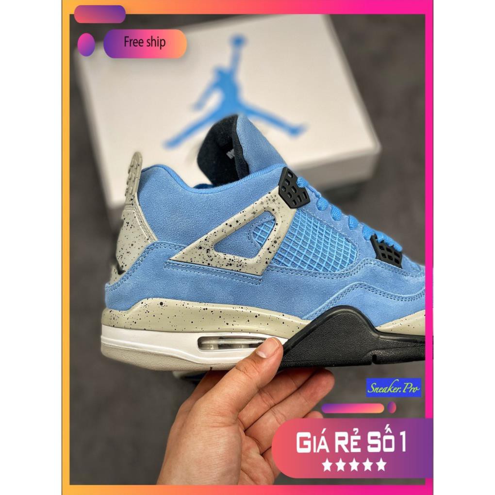 Giày thể thao Air Jordan 4 Retro University Blue  siêu đẹp, màu chất dành cho nam và nữ