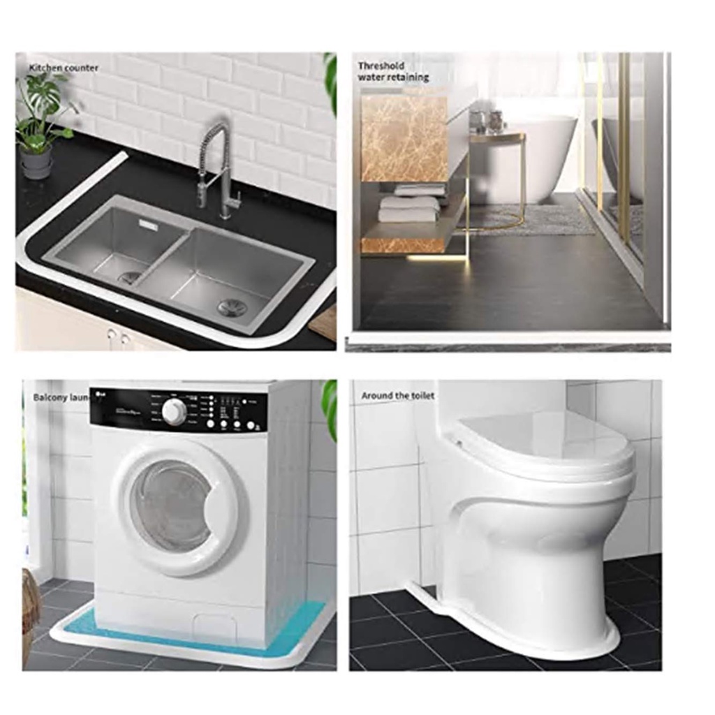 A-LIFE Dải Chặn Nước Bằng Silicone Tự Dính Chống Trượt Có Thể Uốn Cong Cho Nhà Tắm