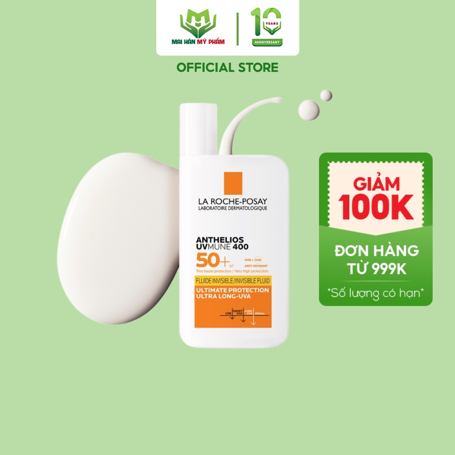 Kem Chống Nắng Dạng Sữa Không Gây Nhờn Rít La Roche Posay Anthelios Shaka Fluid SPF 50+ 50ml